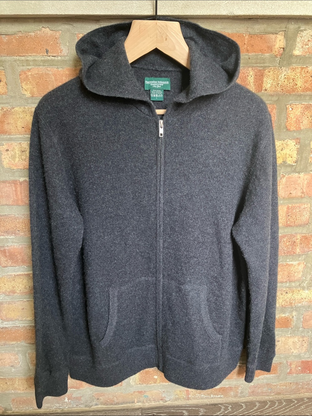 Hammacher Schlemmer The Gentleman's Washable Cashmere Hooded Sweatshirt